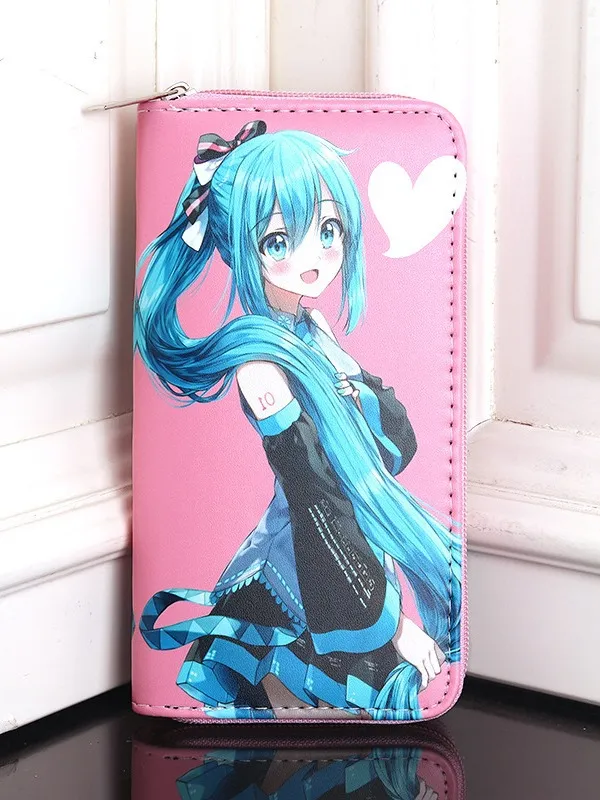 Hatsune Miku Inspired Large Capacity Long Wallet & Phone Bag – Thick Chunky Cute Cartoon Zipper Clutch with Card Slots & Coin Pocket, Spacious PU Leather Purse for Fans, Students & Collectors